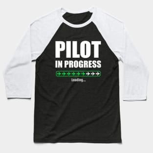 Pilot in progress green plane bar Baseball T-Shirt